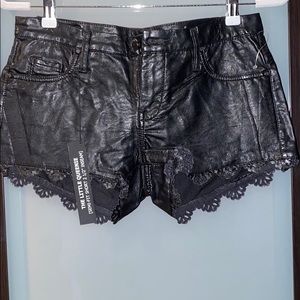 Faux leather shorts